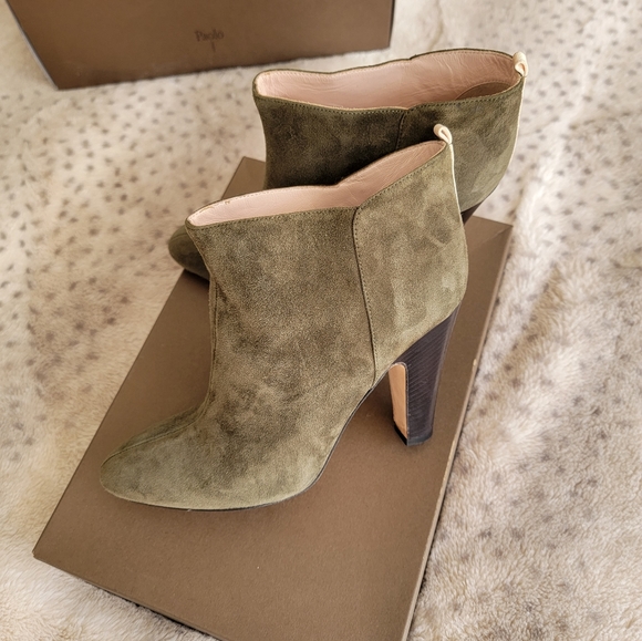 SJP by Sarah Jessica Parker Serge ankle bootie in olive green suede, 6.5 - Picture 5 of 13